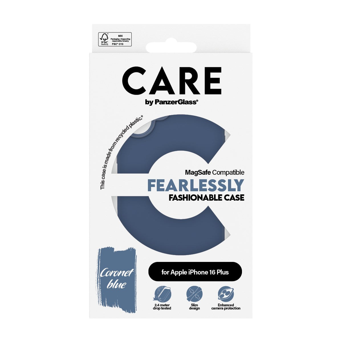 CARE by PanzerGlass® Fashionable Case Blau m. MagSafe iPhone 16 Plus